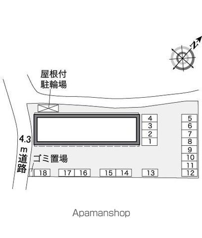 レオパレス上如水[1K/28.02m2]の配置図
