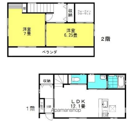 メゾン・ド・コラッジオ[2LDK/66.44m2]の間取図