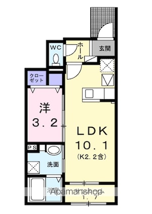 アルドーレ[1LDK/36.29m2]の間取図
