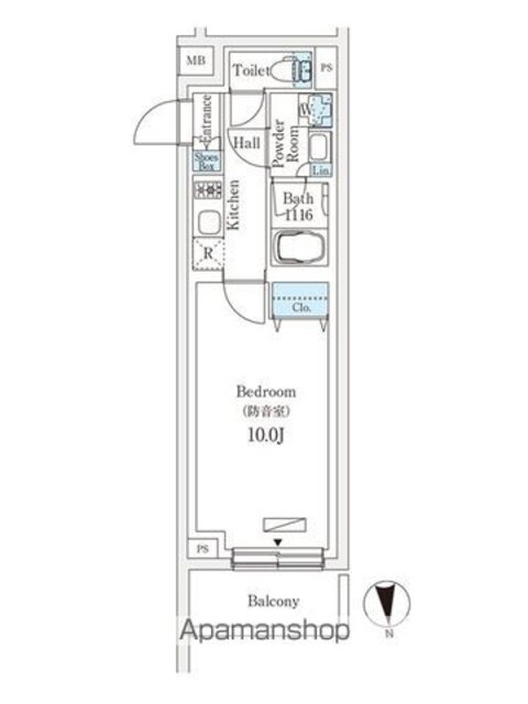 （仮称）練馬区桜台三丁目計画[1K/30.63m2]の間取図