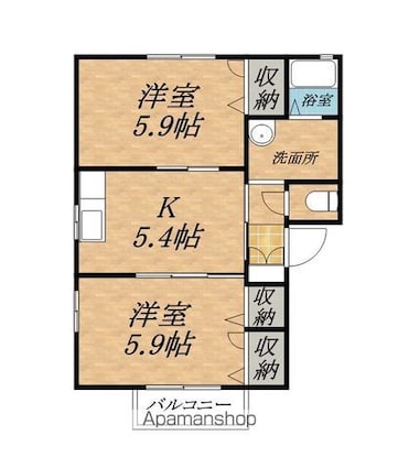 フォーレスボヌール[2K/42.48m2]の間取図