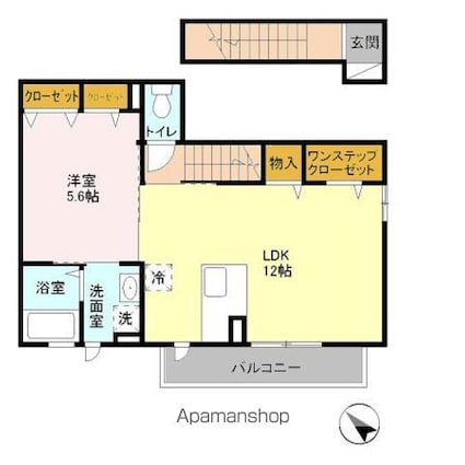 ロイヤルコート[1LDK/47.21m2]の間取図