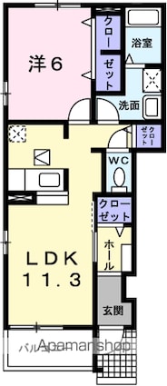 スウィート・コートＢ[1LDK/44.18m2]の間取図