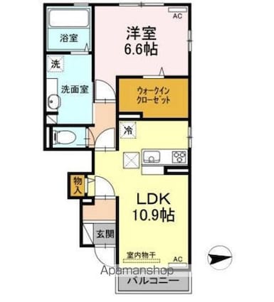 カトレアＩＩ[1LDK/47.81m2]の間取図