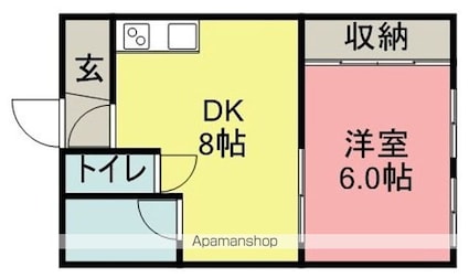 和歌山県和歌山市小松原通４丁目[1DK/45m2]の間取図