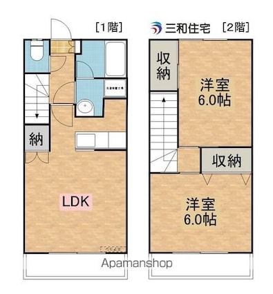 和ハイツⅡ[2LDK/52.89m2]の間取図