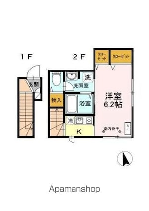 東京都中野区南台１丁目[1K/28.1m2]の間取図