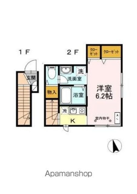 東京都中野区南台１丁目[1K/28.1m2]の間取図