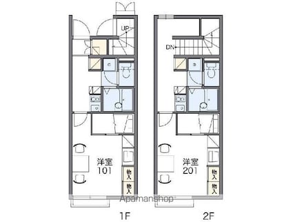 レオパレストランタン[1K/23.61m2]の間取図