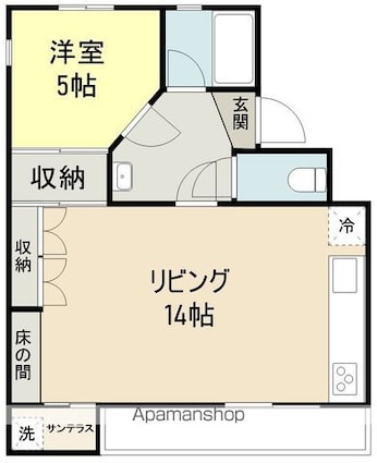 むぎのしまＤ－ｓｉｄｅ[1LDK/46.33m2]の間取図