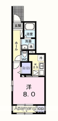 フォンターナ・アモーレⅠ[1K/33.2m2]の間取図
