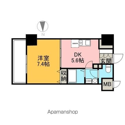 ヴェルデ東日本橋[1DK/30.37m2]の間取図