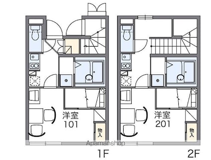 レオパレスプリマベーラ南阿佐谷[1K/21.65m2]の間取図