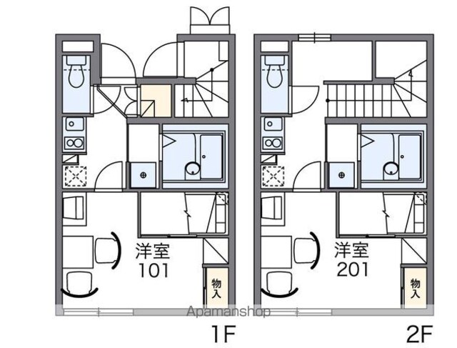 レオパレスプリマベーラ南阿佐谷[1K/21.65m2]の間取図