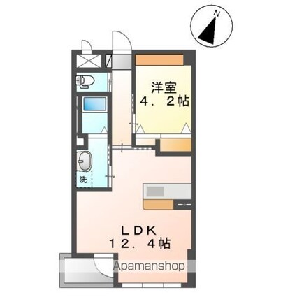 サンライズ西中田[1LDK/40m2]の間取図