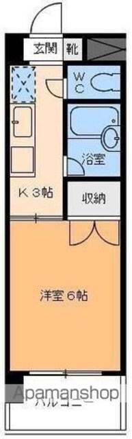 愛媛県松山市緑町１丁目[1K/19.8m2]の間取図