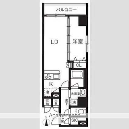 ハーモニーレジデンスグローバルキャピタル[1LDK/40.48m2]の間取図