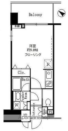 サンクレール荒川ブランガーデン[1R/27.43m2]の間取図