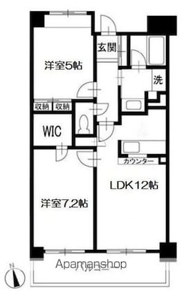 オーキッドスクエア[2LDK/56.24m2]の間取図