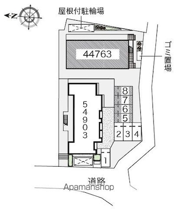 レオパレス日野本町[1K/20.17m2]の配置図