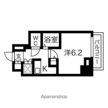 スパシエスタイル住吉[1K/21.14m2]の間取図
