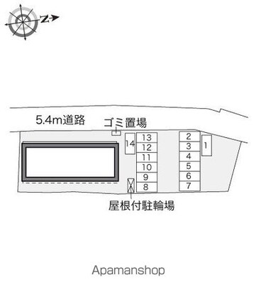 レオパレスソレーユⅡ[1K/28.02m2]の配置図