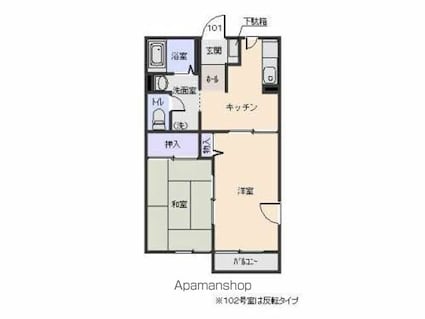 シャーメゾン[2K/40m2]の間取図