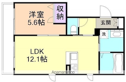 和歌山県和歌山市本町４丁目[1LDK/43.1m2]の間取図
