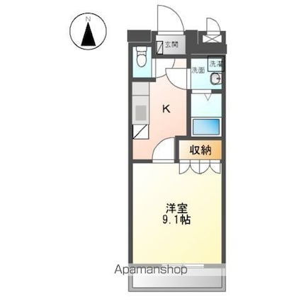 プレッソリーバＹ[1K/30.96m2]の間取図