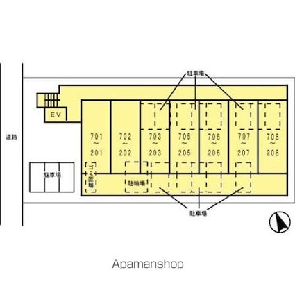 グリーンハイツ北口[1K/40.07m2]の配置図