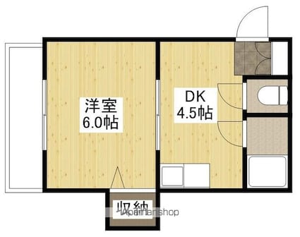 広島県広島市中区西十日市町[1DK/30m2]の間取図