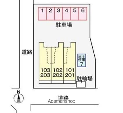 ボニート・ブローテ　Ⅱ[1LDK/45.07m2]の配置図