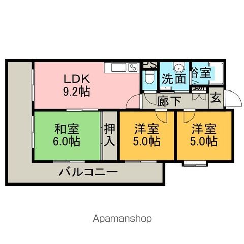 福岡市博多区博多駅前のマンションの間取り