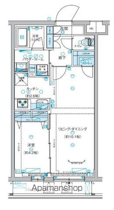 メインステージ富士見台[1LDK/41.36m2]の間取図