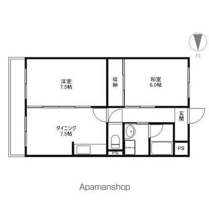 エクシブ[2DK/57.2m2]の間取図