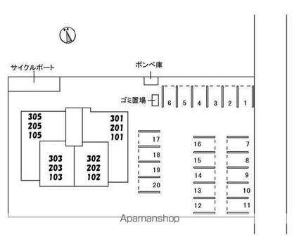 ベレオ木太町[2LDK/60.54m2]の配置図