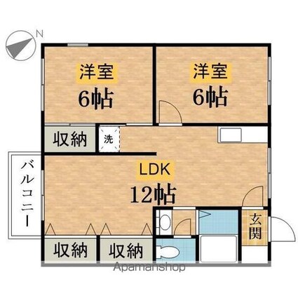 パストラルコート[2LDK/53.43m2]の間取図