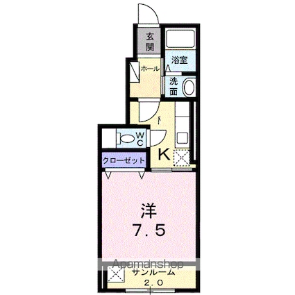 サンフラワーＫ[1K/30.79m2]の間取図