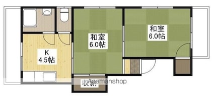 広島県広島市南区皆実町４丁目[2K/34.3m2]の間取図