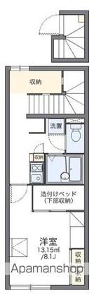 レオパレス蛎瀬Ⅱ[1K/28.02m2]の間取図