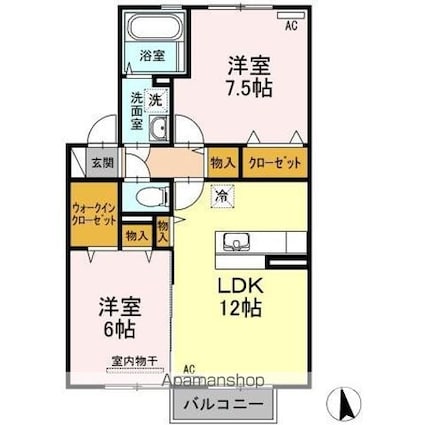アウローラ[2LDK/59.58m2]の間取図