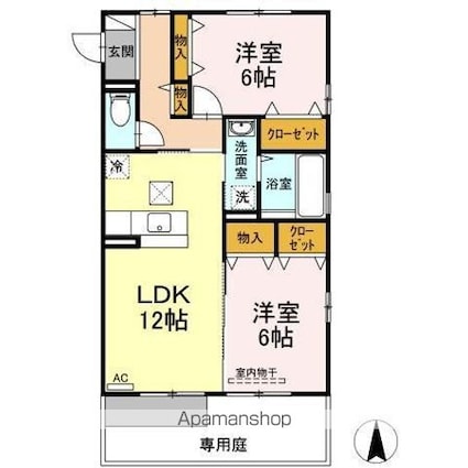空と風　Ｂ棟[2LDK/59.92m2]の間取図