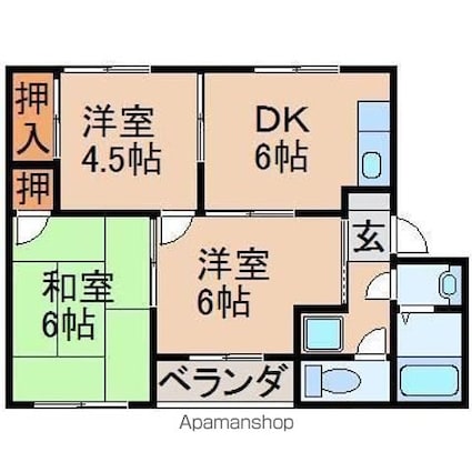 Ｓ－ＡＲＫ　５[3DK/47.62m2]の間取図