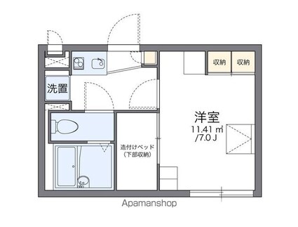 レオパレスＥＸＣＥＥＤ[1K/19.87m2]の間取図