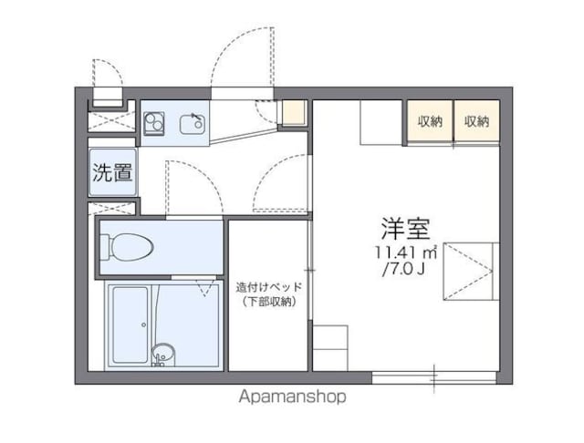 レオパレスＥＸＣＥＥＤ[1K/19.87m2]の間取図