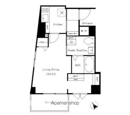 レジディア恵比寿[1R/27.12m2]の間取図