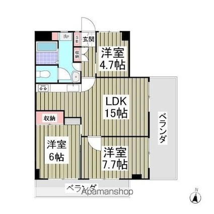 松岡ビル[3LDK/69.59m2]の間取図