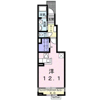 メゾンドゥコルーテ月見[1R/36.25m2]の間取図