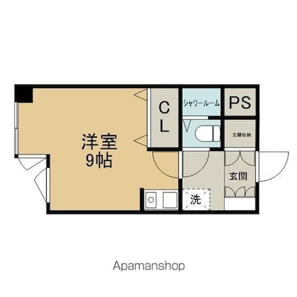 ライオンズマンション青葉通第二[1R/23.48m2]の間取図