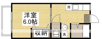 グリーンヒルズＦ棟[1K/27.08m2]の間取図